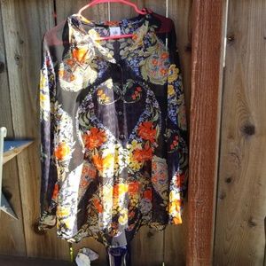 Sheer Floral Cabi Blouse